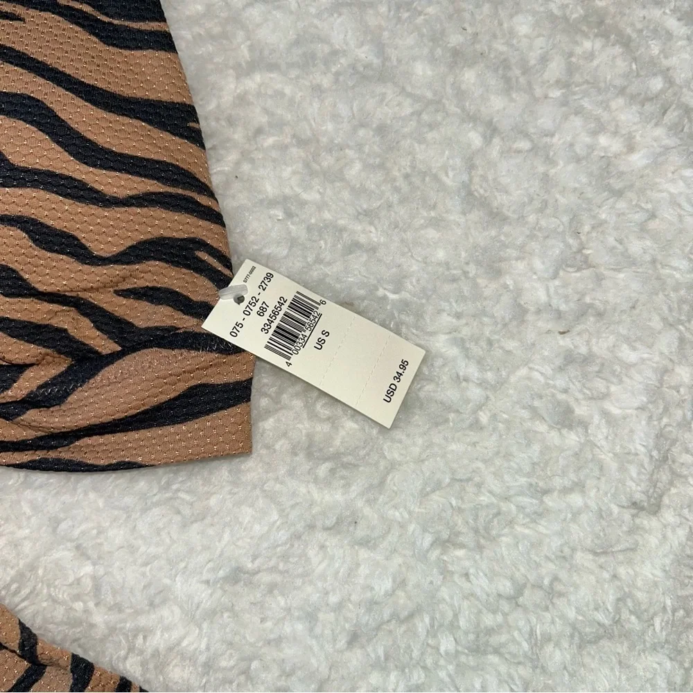 Aerie Zebra Triangle Bikini Top Small NWT